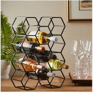 Evergreen 11 Bottle Wine Rack in Black Finish